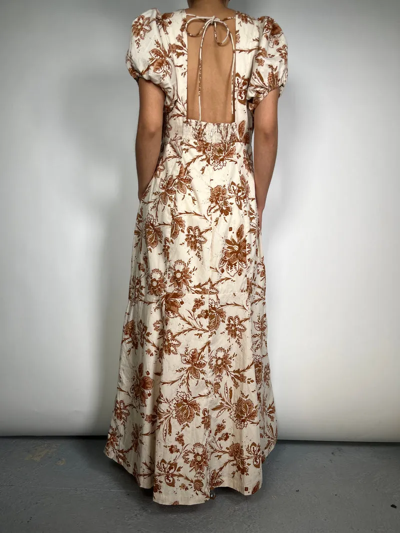 ABERCROMBIE & FITCH Vestido Beige Flores