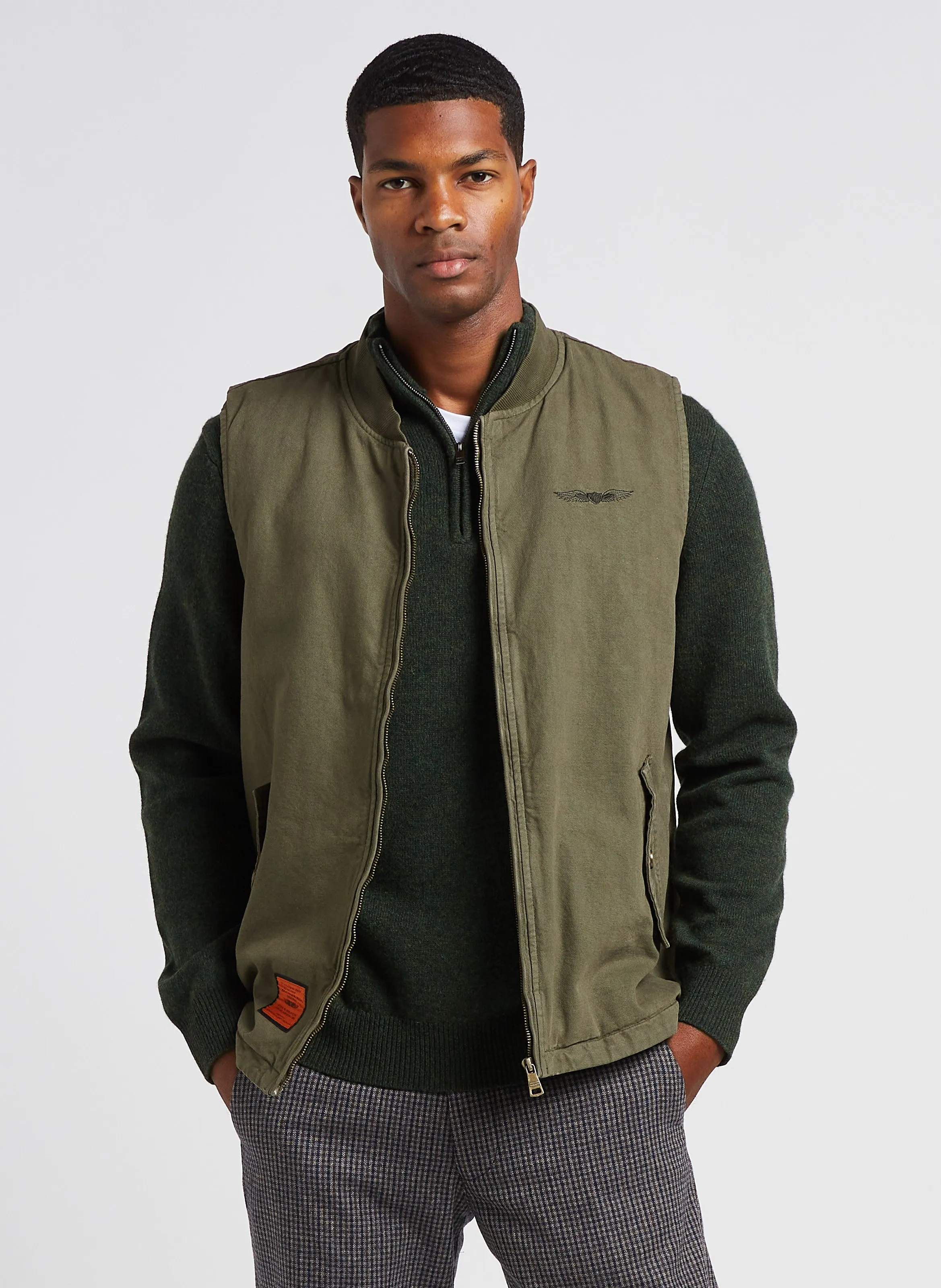BOMBERS ORIGINAL ROBSON  CHAQUETA DE ALGODóN CON CUELLO REDONDO EN CAQUI