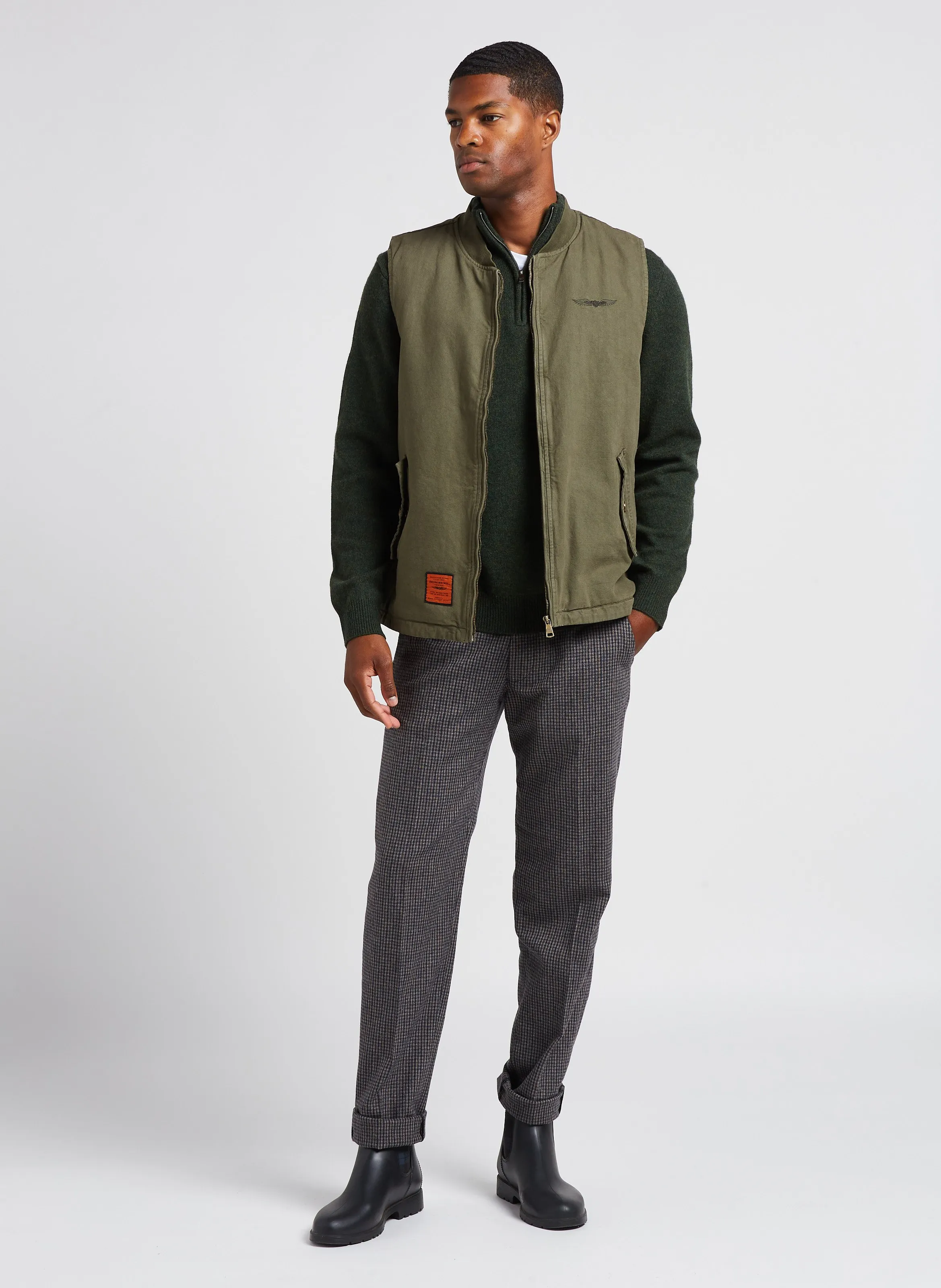 BOMBERS ORIGINAL ROBSON  CHAQUETA DE ALGODóN CON CUELLO REDONDO EN CAQUI