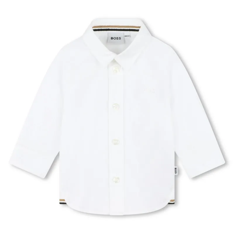 BOSS Camisa lisa de algodón