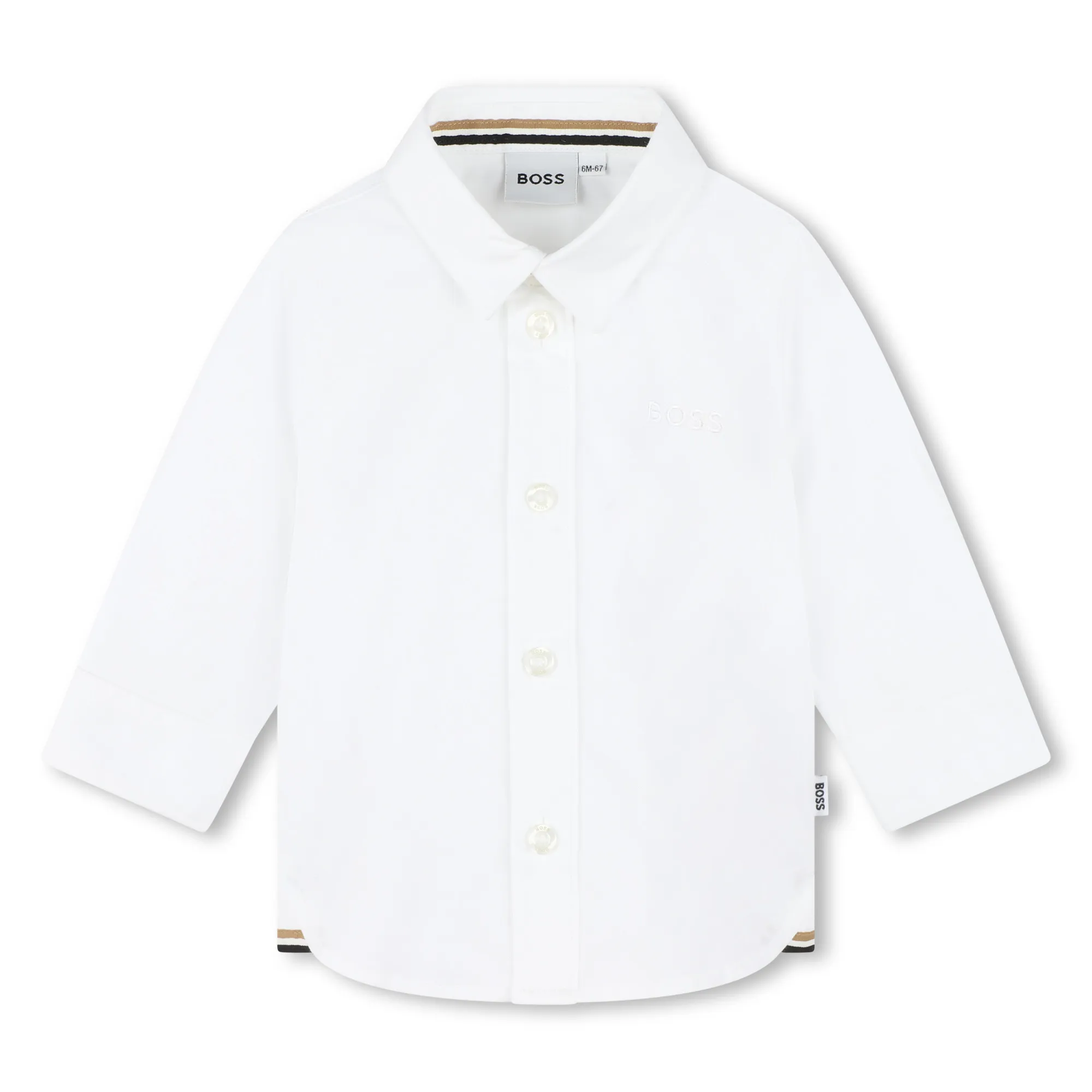 BOSS Camisa lisa de algodón