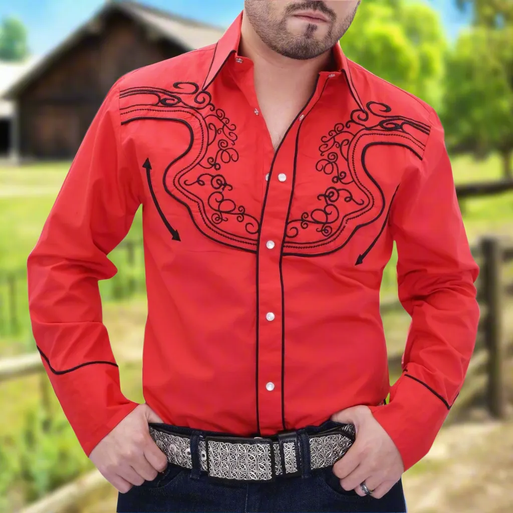CAMISA VAQUERA PARA HOMBRE TMWD0960  WESTERN SHIRT