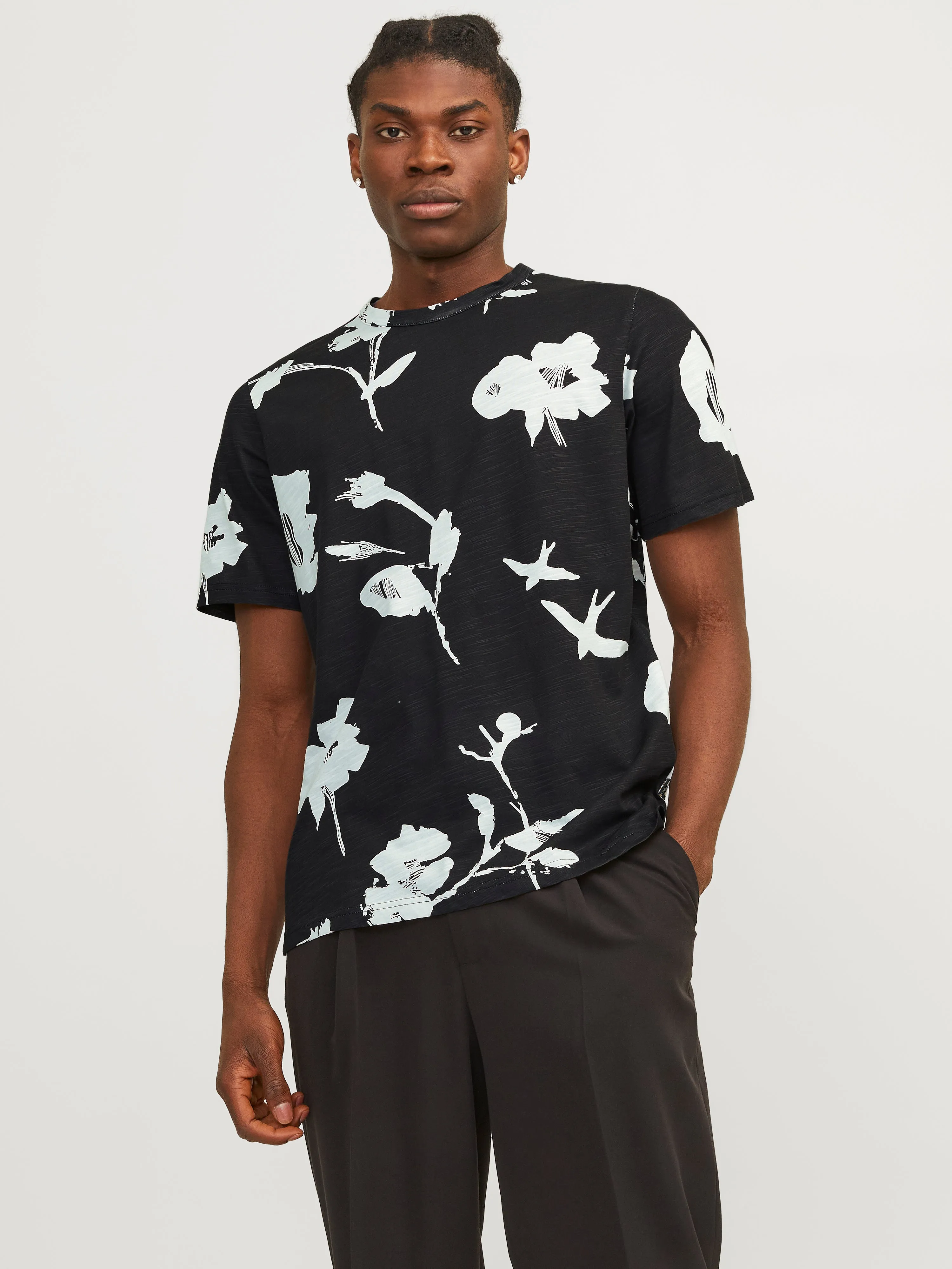 Camiseta All Over Print Cuello redondo | Negro | Jack & Jones®