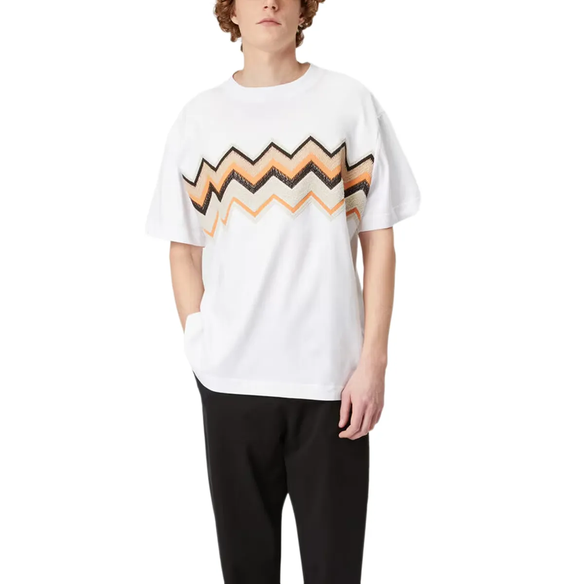 Camiseta Con Franja En Zigzag. Missoni