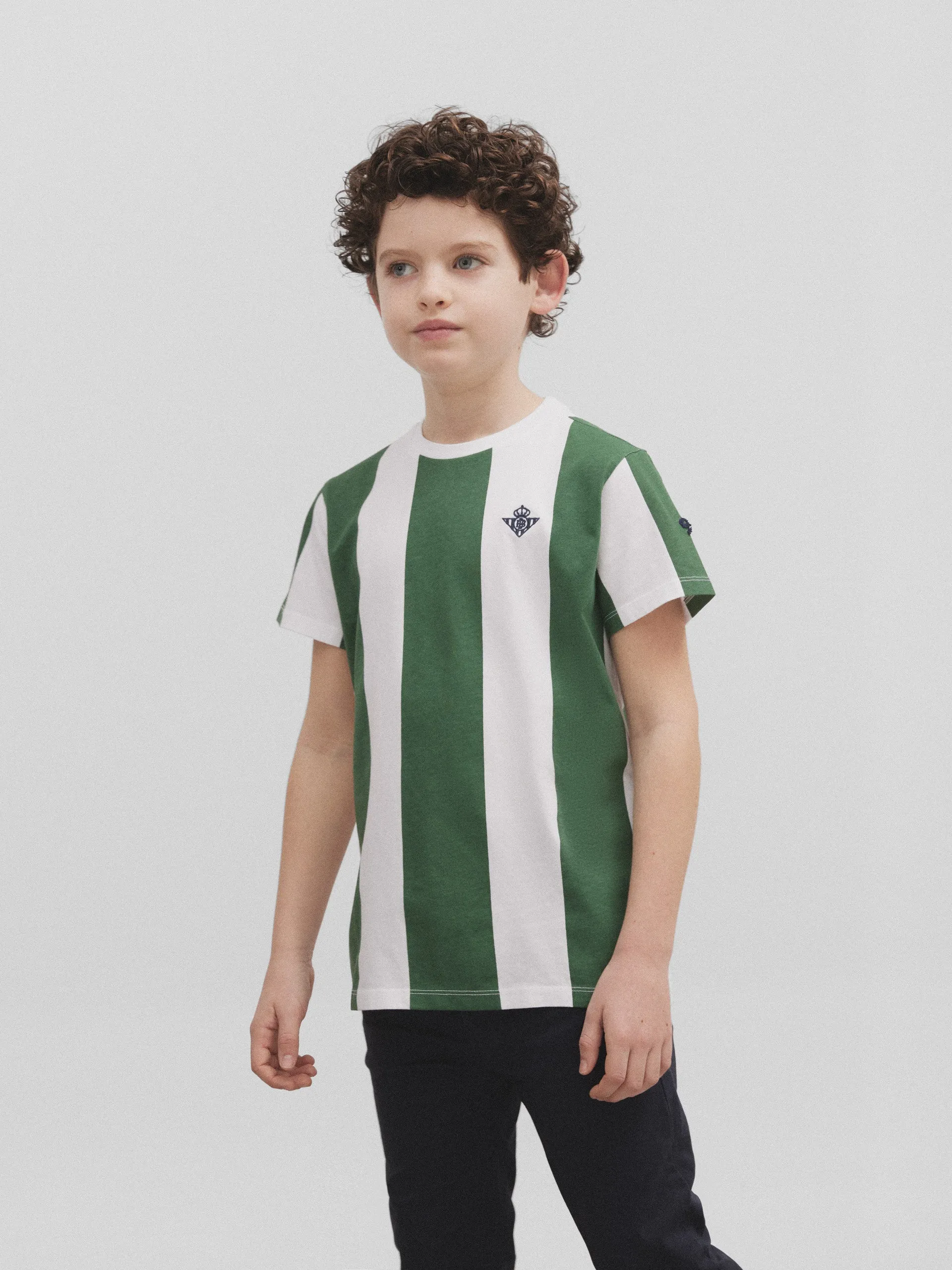 Camiseta kids rayas retro betis verde