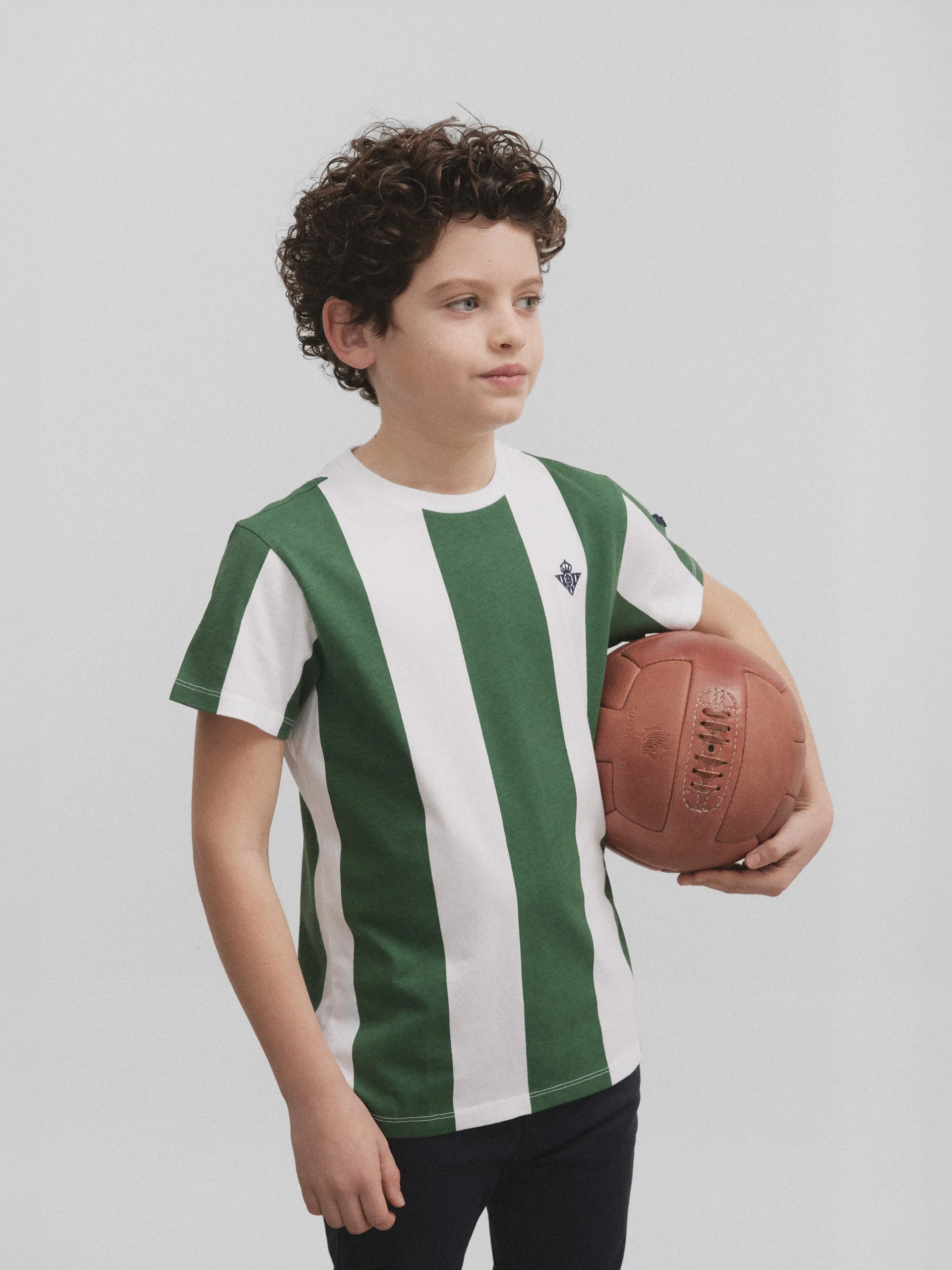 Camiseta kids rayas retro betis verde