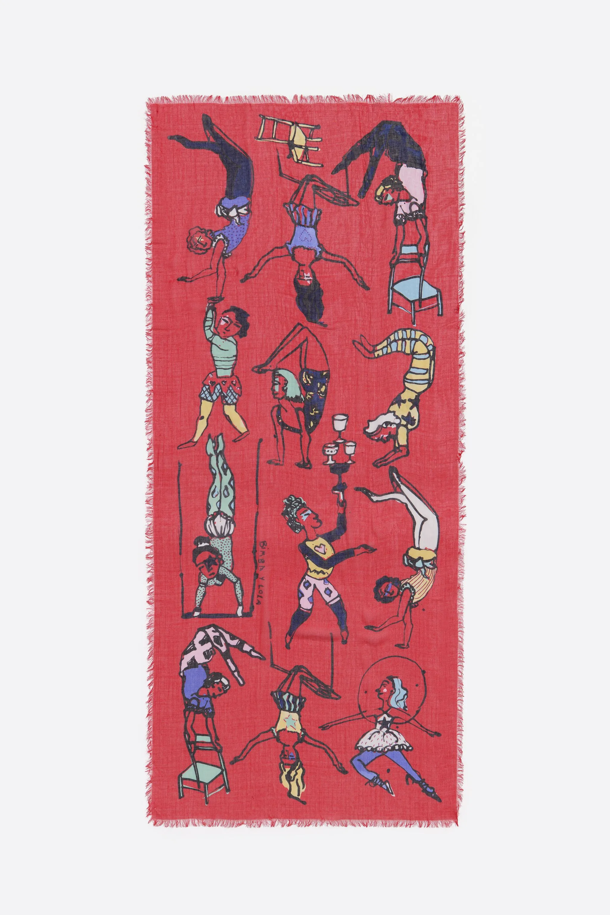 Chal estampado Circus rojo