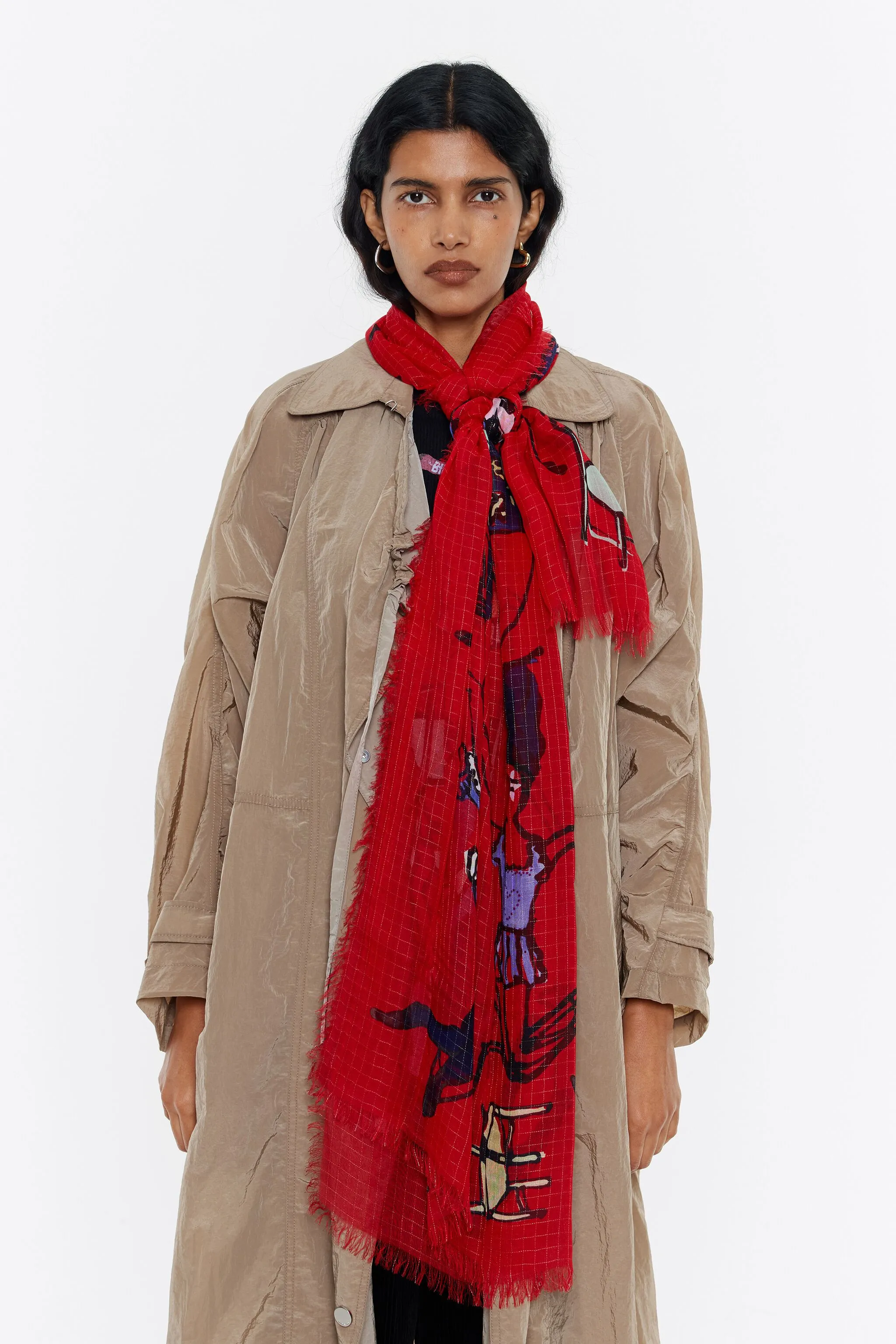 Chal estampado Circus rojo
