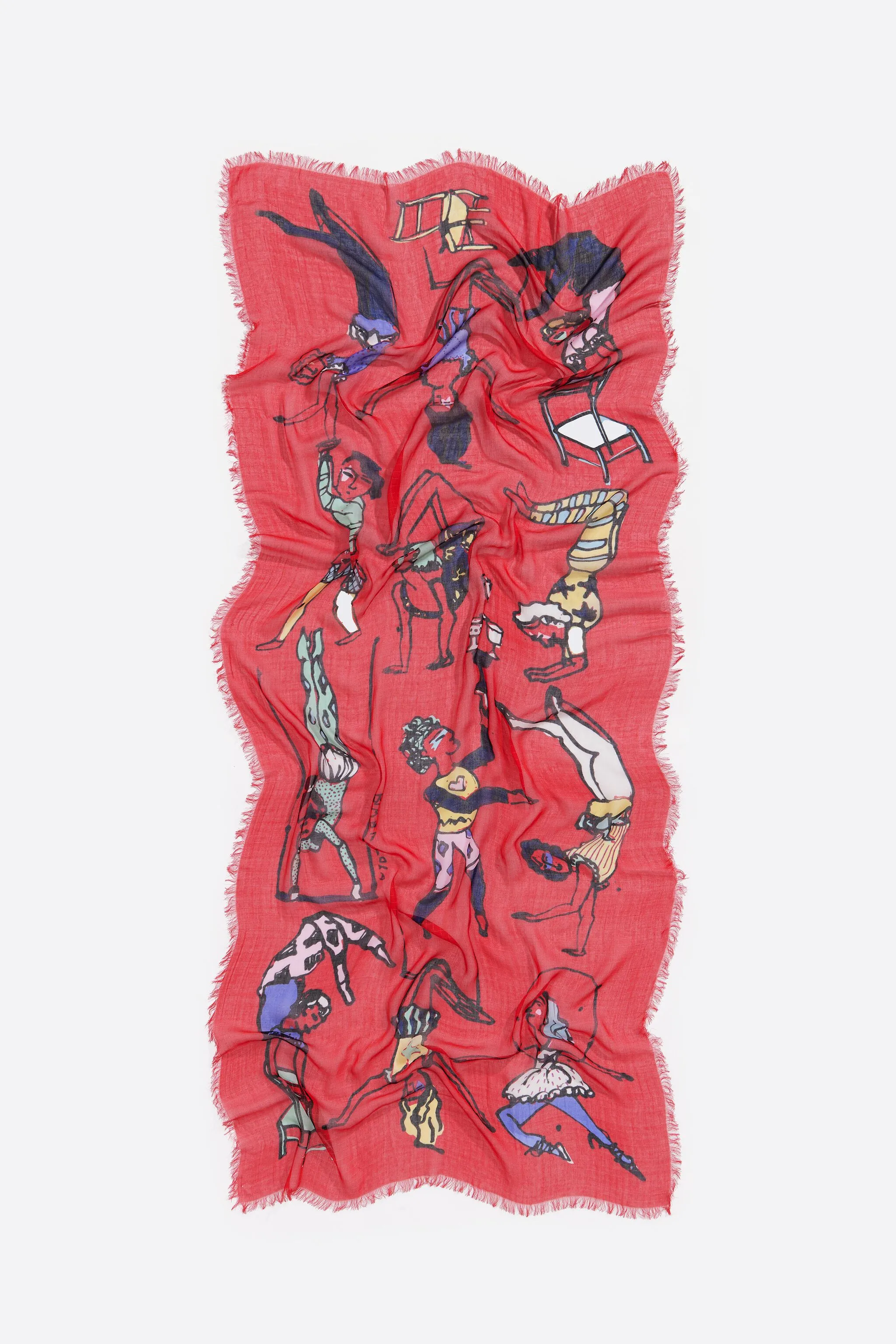 Chal estampado Circus rojo