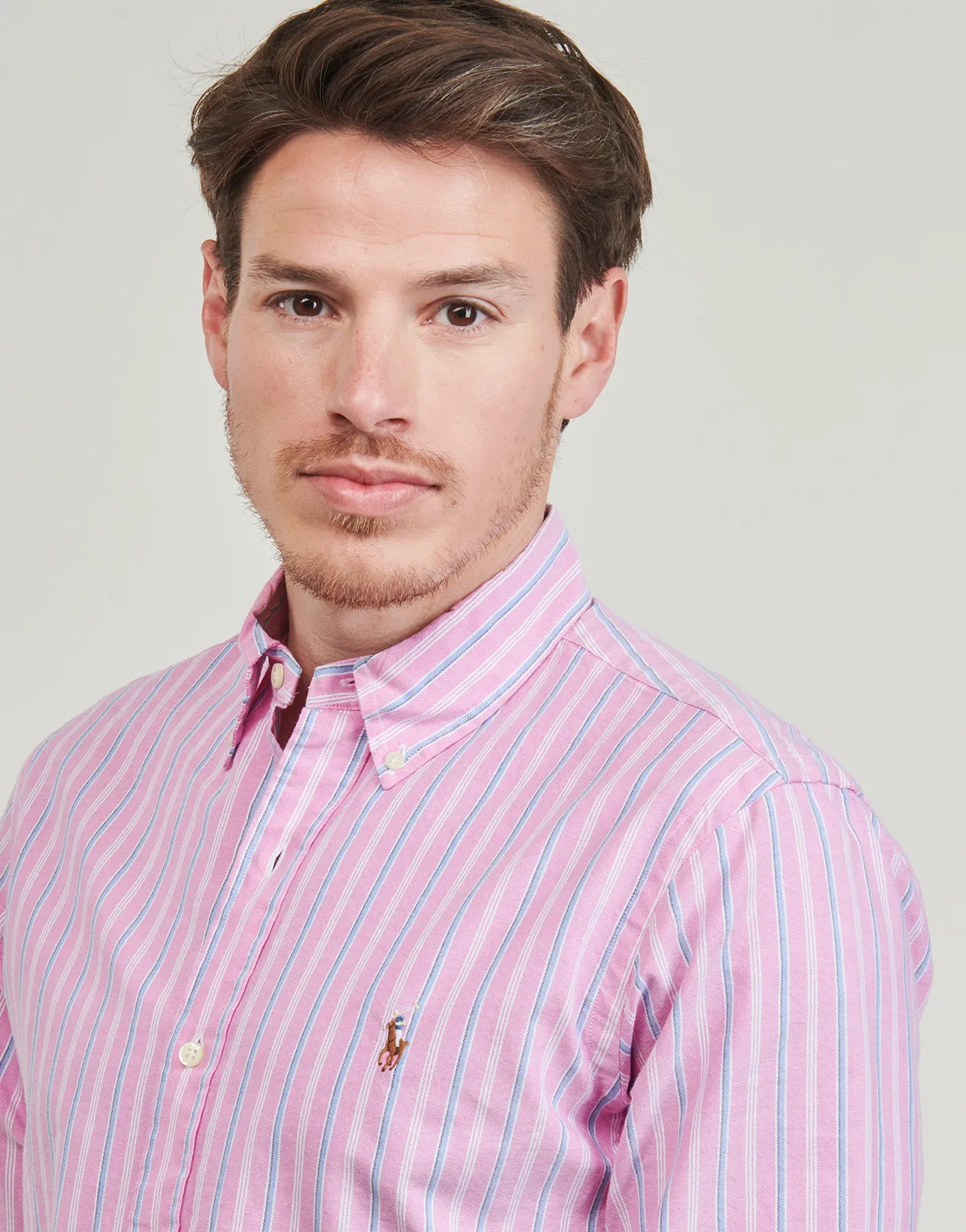 CHEMISE COUPE DROITE EN OXFORD RAYEE