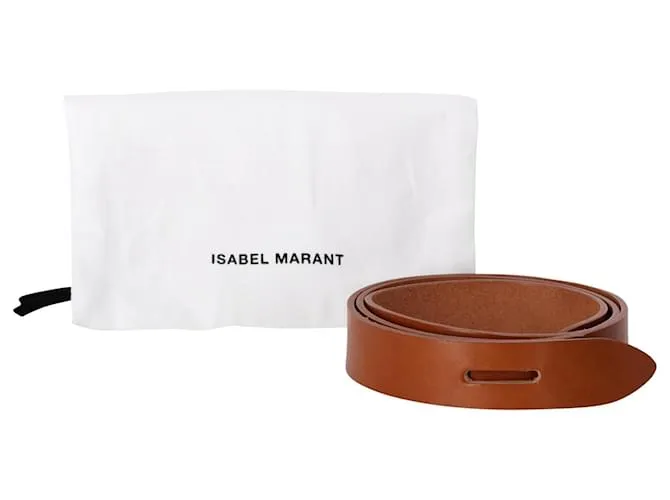 Cinturón Isabel Marant Lecce en piel marrón Castaño 