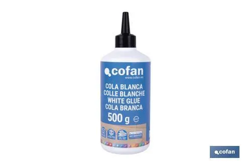 Cola blanca de 250 g y 500 g | Adhesivo rápido y fuerte para madera, papel y cartón