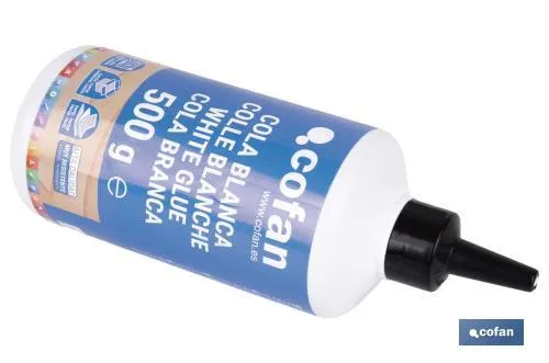Cola blanca de 250 g y 500 g | Adhesivo rápido y fuerte para madera, papel y cartón