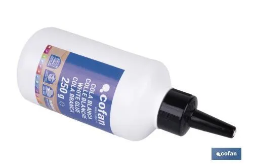 Cola blanca de 250 g y 500 g | Adhesivo rápido y fuerte para madera, papel y cartón
