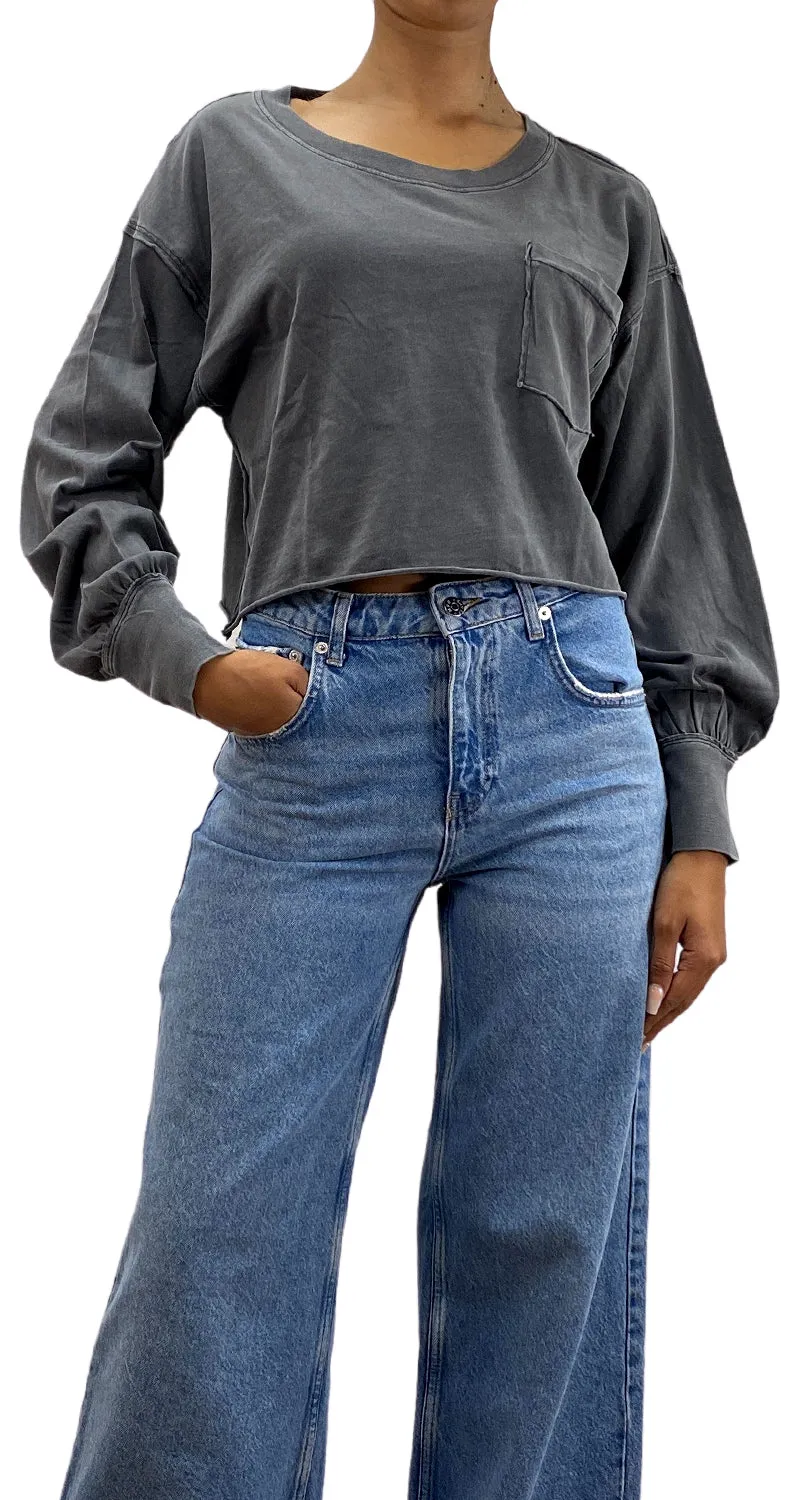 FREE PEOPLE Polera Gris