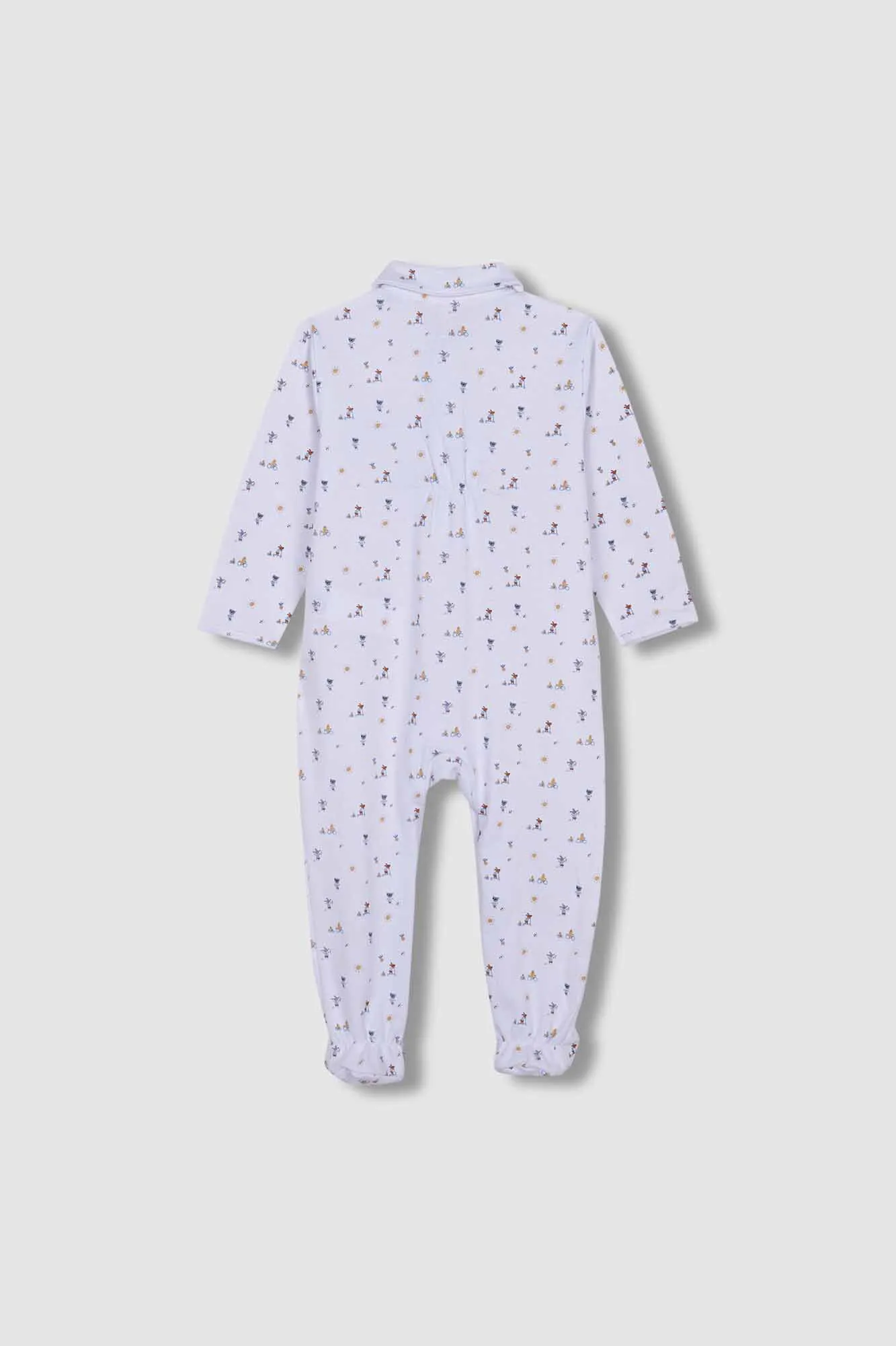 Gocco Pijama  Largo Estampado Animalitos Blanco