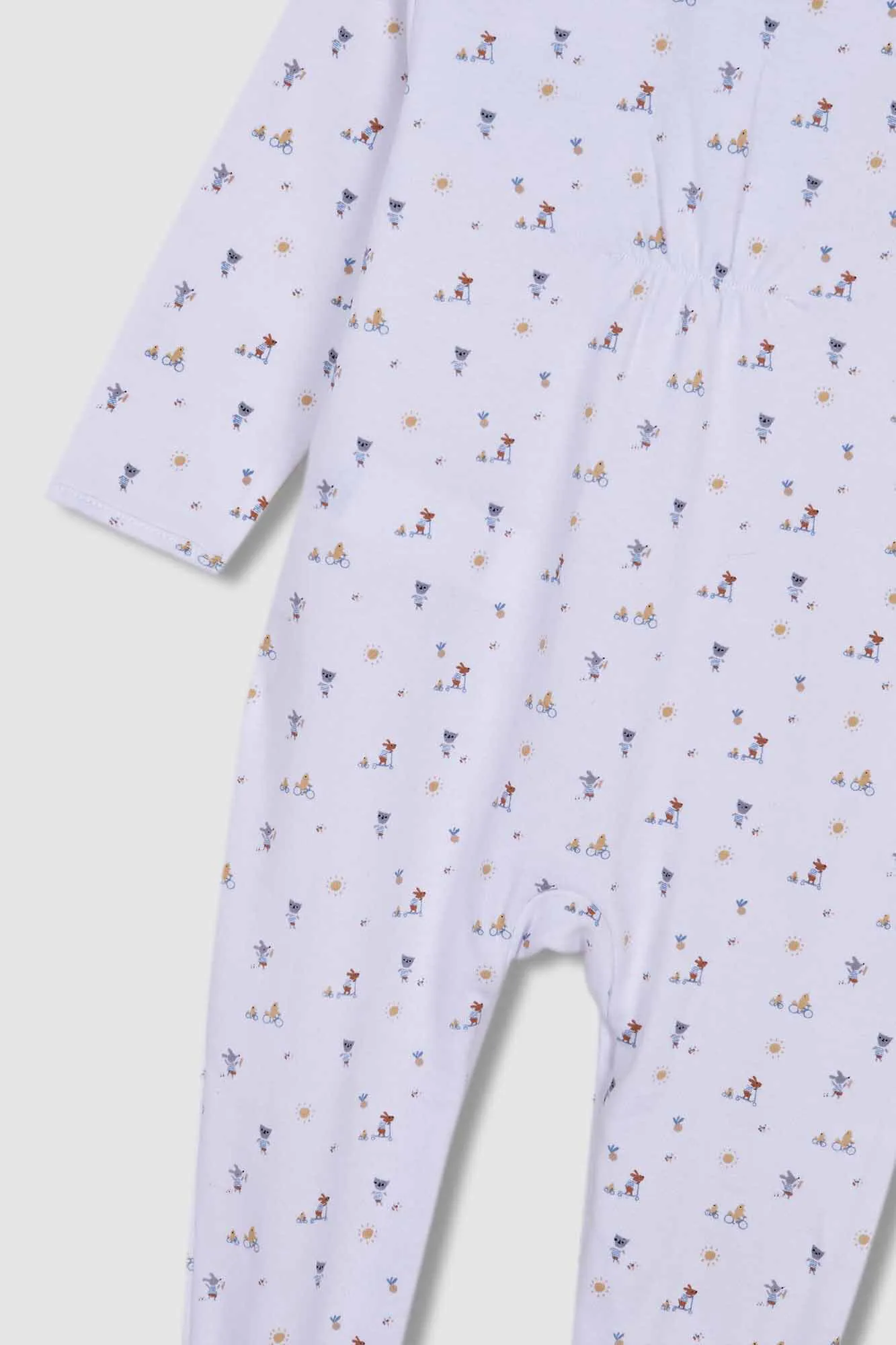 Gocco Pijama  Largo Estampado Animalitos Blanco