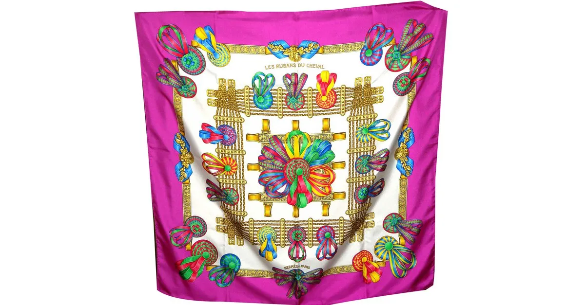 Hermès LES RUBANS DU CHEVAL Rosa 