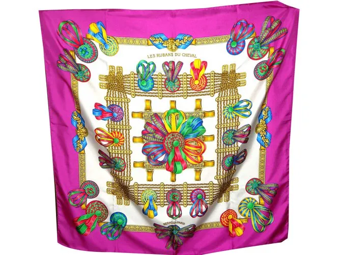 Hermès LES RUBANS DU CHEVAL Rosa 