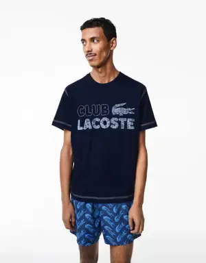 Lacoste Camiseta de hombre Lacoste en algodón ecológico con estampado vintage
