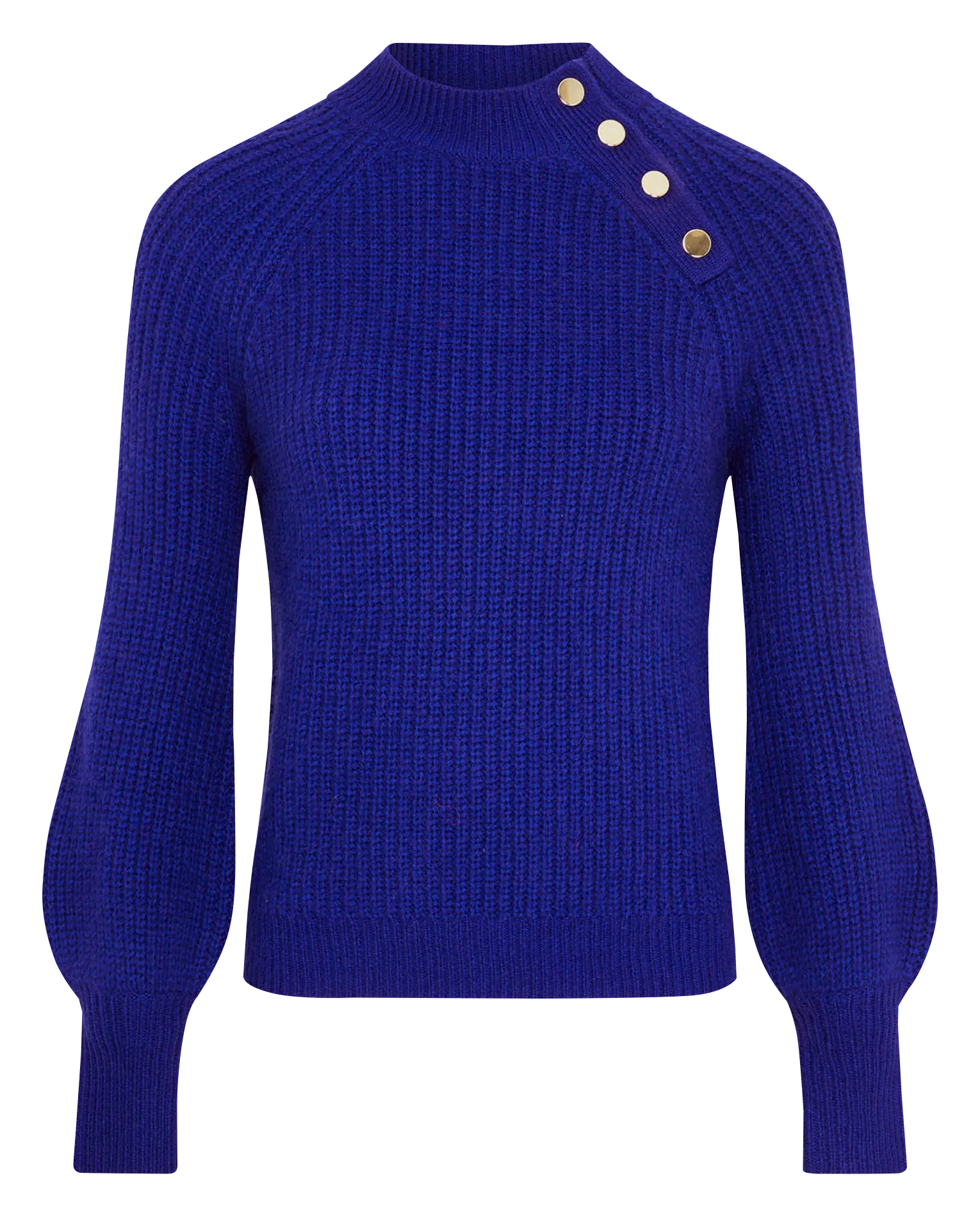 MORGAN MSOFIA  JERSEY CON CUELLO ALTO Y BOTONES EN AZUL