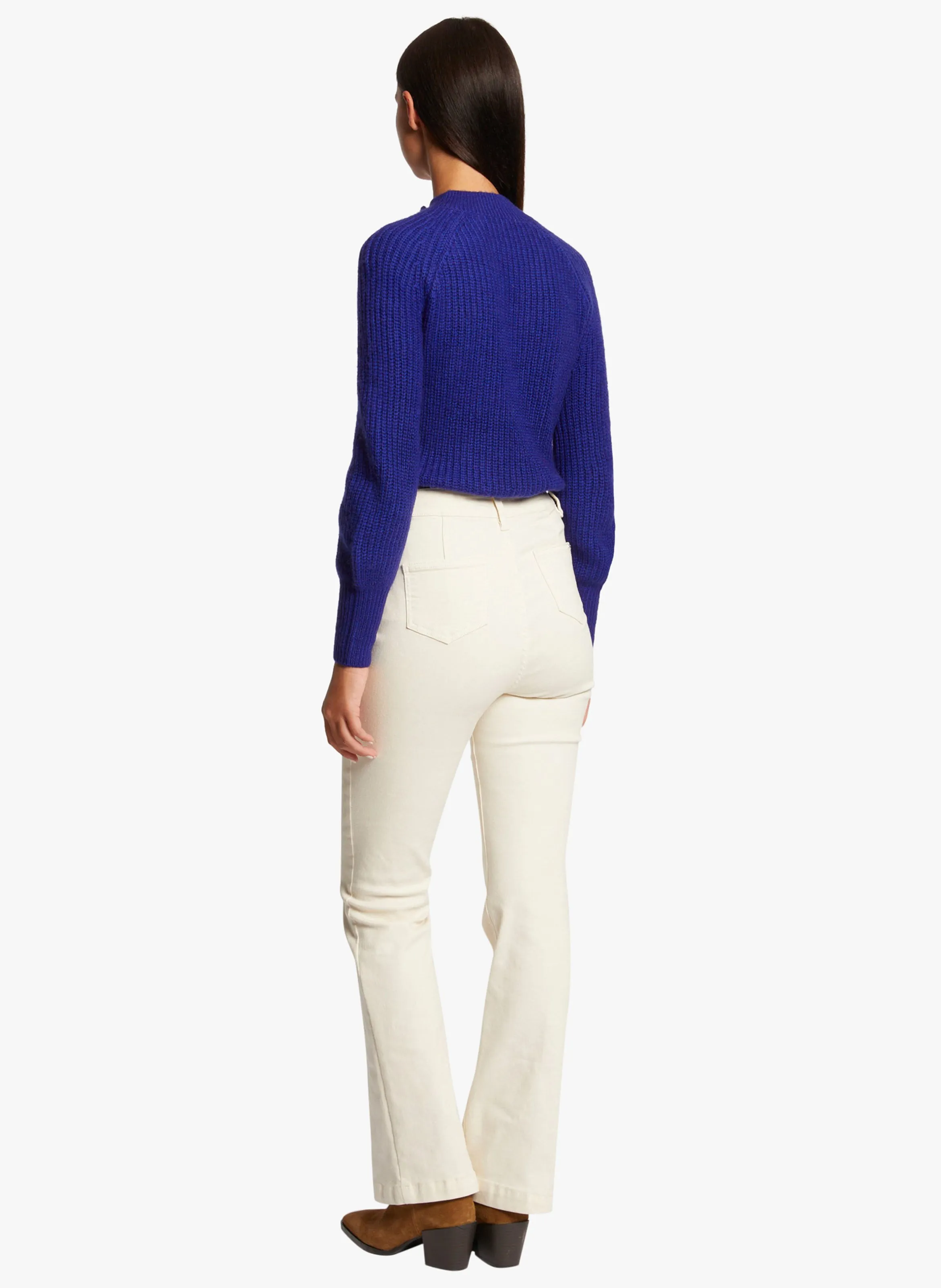 MORGAN MSOFIA  JERSEY CON CUELLO ALTO Y BOTONES EN AZUL
