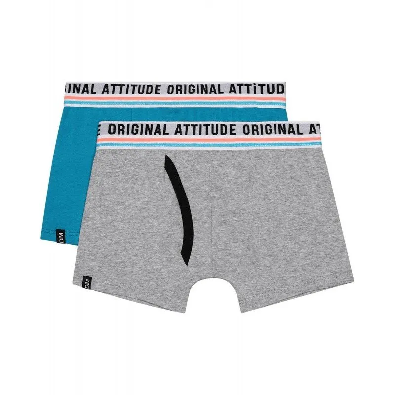 Pack 2 Boxer Juvenil DIM 20BFT gris/azul