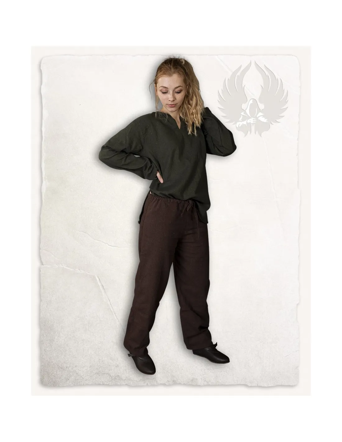 Pantalones medievales en algodón marrón modelo Kasimir