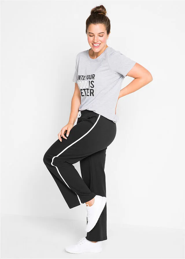 PANTALóN DE CHáNDAL DE ALGODóN DE CORTE RECTO (2 PARES) NEGRONEGRO