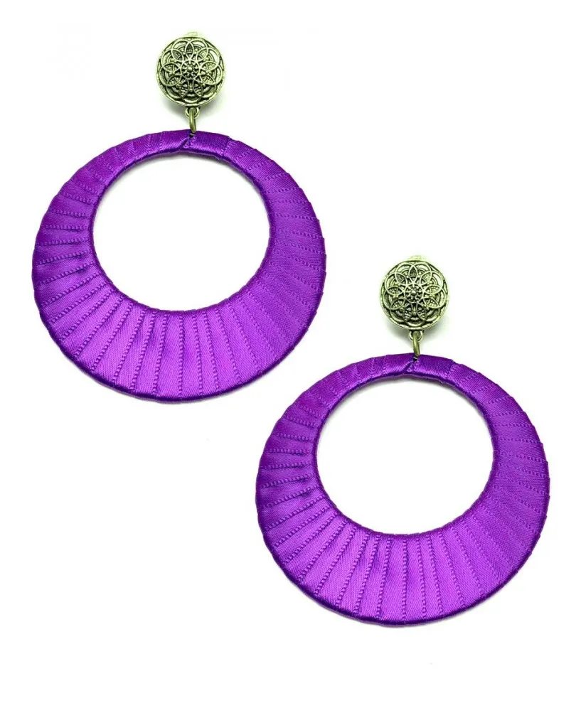 PENDIENTES PARA TRAJE DE FLAMENCA MORADOS