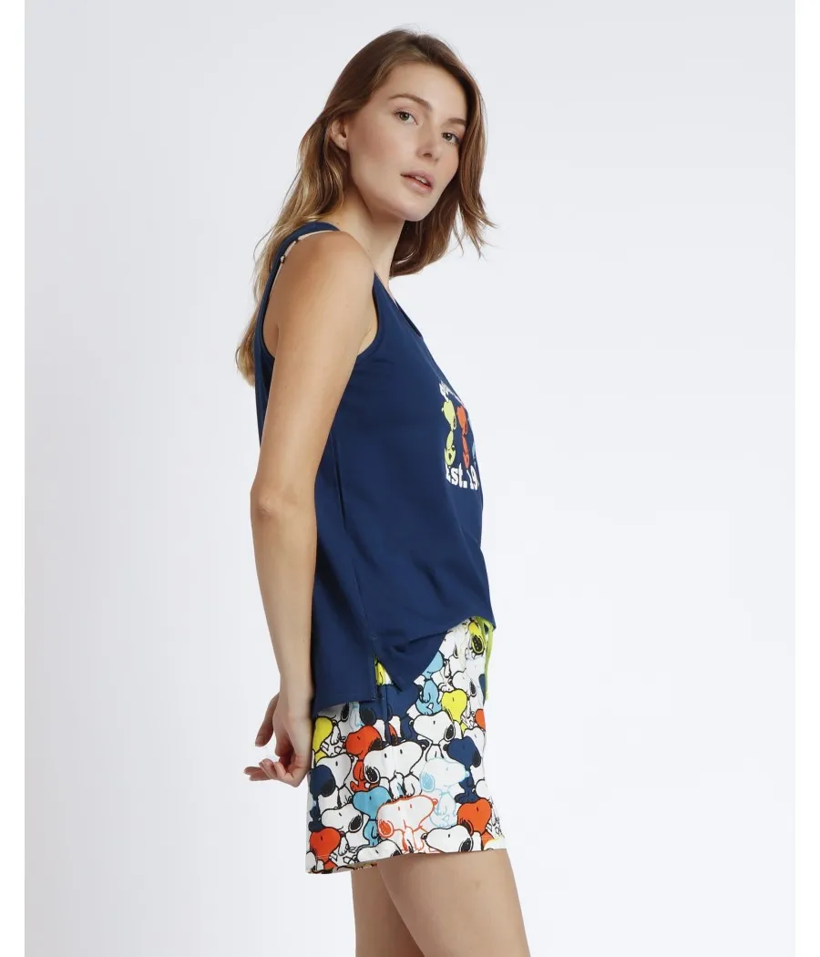 Pijama verano mujer Peanuts Snoopy Walk algodón
