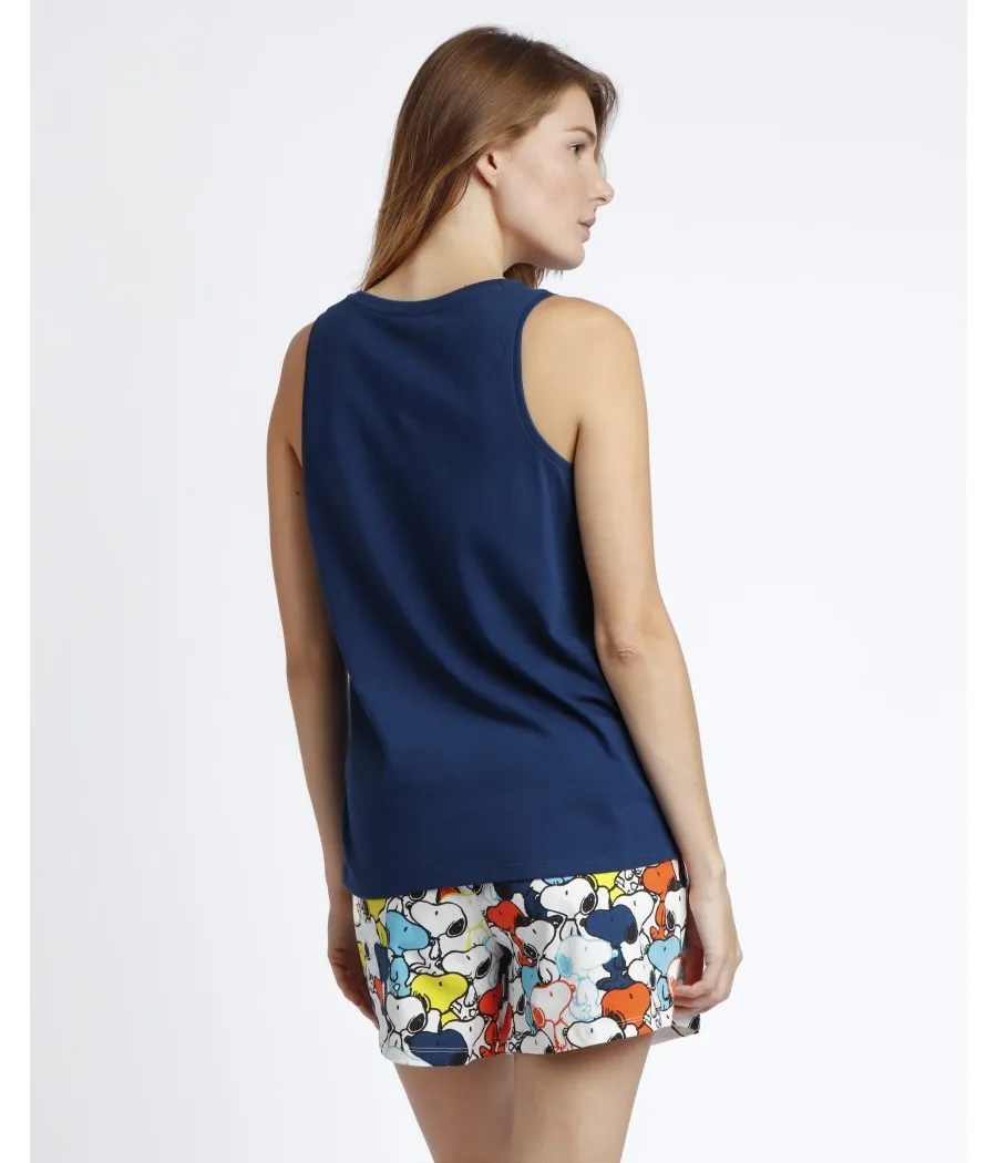 Pijama verano mujer Peanuts Snoopy Walk algodón
