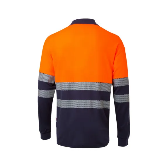 Polo de algodón bicolor manga larga Reflatex RS de alta visibilidad Serie 305525 VELILLA