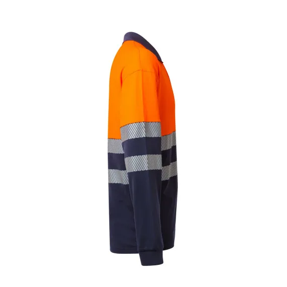 Polo de algodón bicolor manga larga Reflatex RS de alta visibilidad Serie 305525 VELILLA