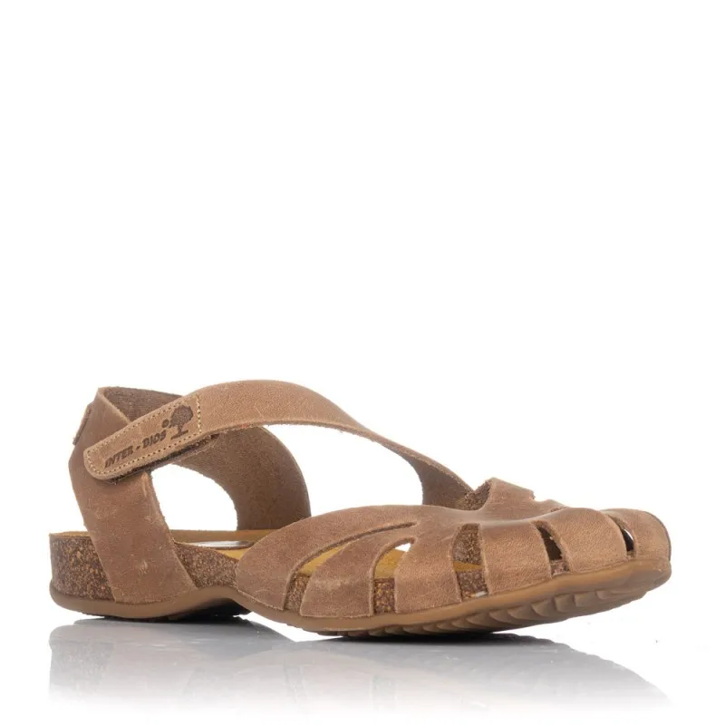 SANDALIAS PLANAS INTERBIOS 4456 MUJER BEIG