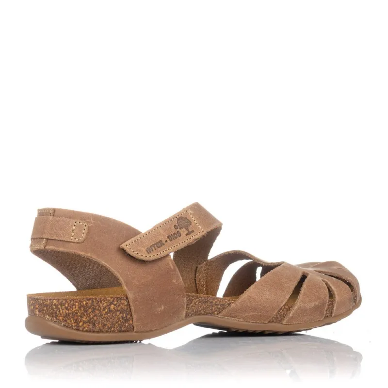 SANDALIAS PLANAS INTERBIOS 4456 MUJER BEIG