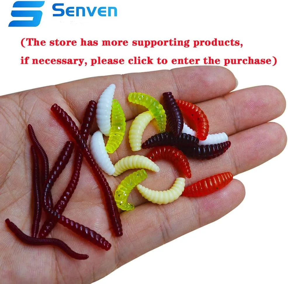 Senven Artificial lombriz  silicona suave biomimética Cebo lombriz Señuelos pesca lombriz Simulación Gusanos rojos plástico Ambi