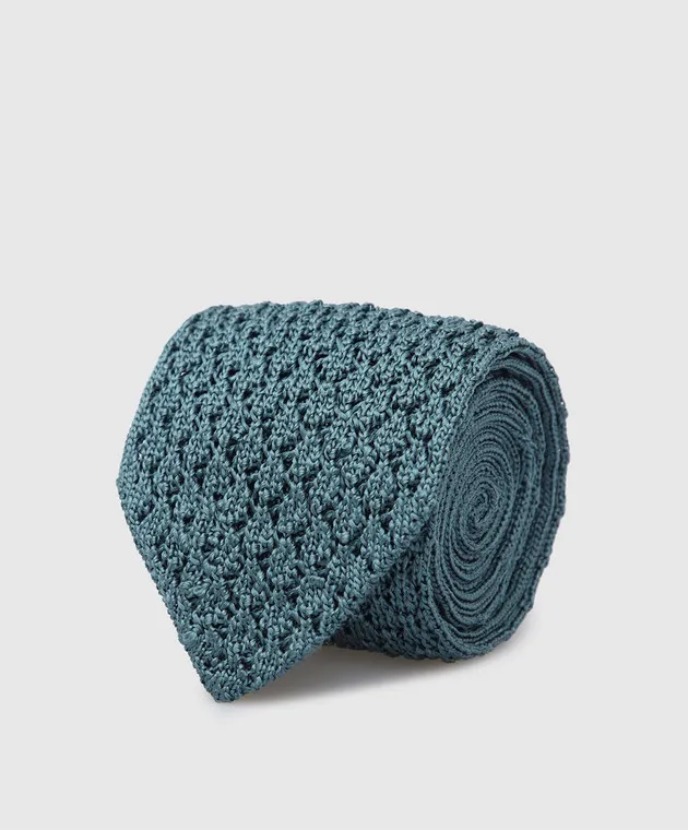 Stefano Ricci Children's silk turquoise patterned tie