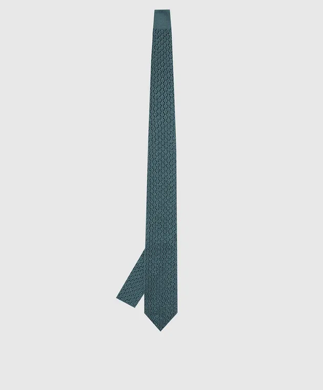 Stefano Ricci Children's silk turquoise patterned tie