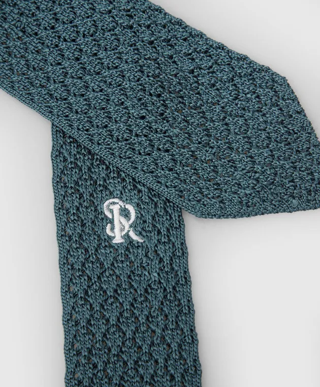 Stefano Ricci Children's silk turquoise patterned tie