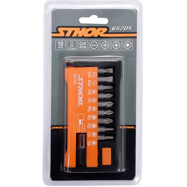 STHOR  65705  JUEGOCABEZAS DE TORNILLO, MIXTO, 10 PIEZAS