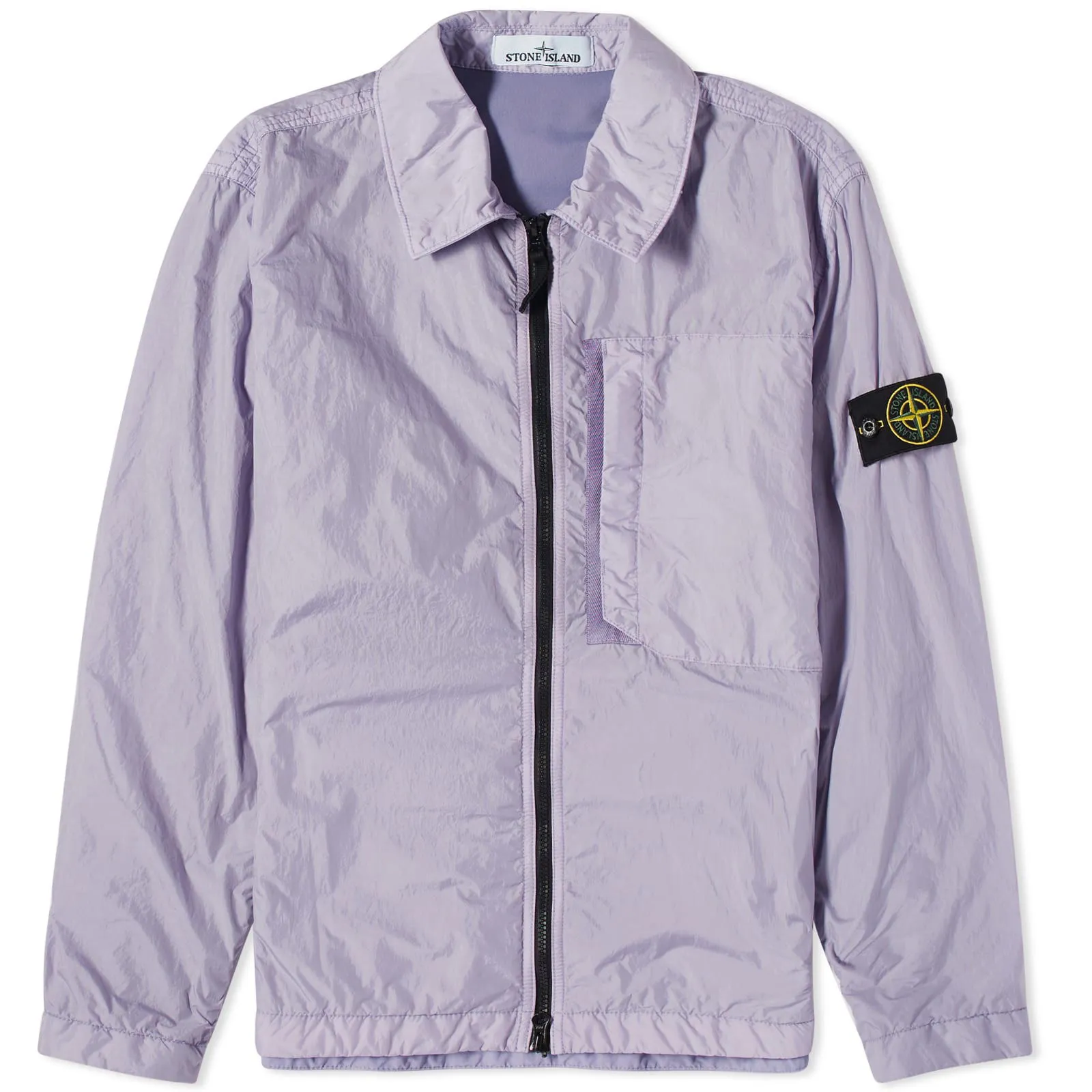 Stone Island Crinkle Reps Zip Overshirt Lavender