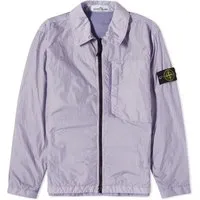 Stone Island Crinkle Reps Zip Overshirt Lavender