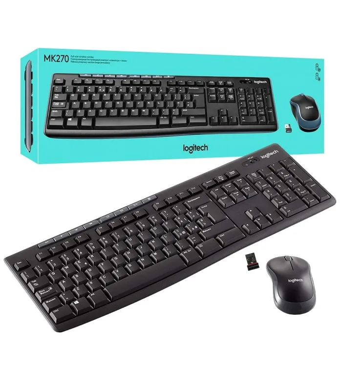 TECLADO Y MOUSE LOGITECH MK270 INALÁMBRICO BK PC