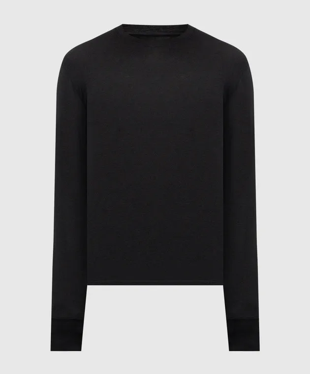 Tom Ford Black longsleeve with monogram logo embroidery