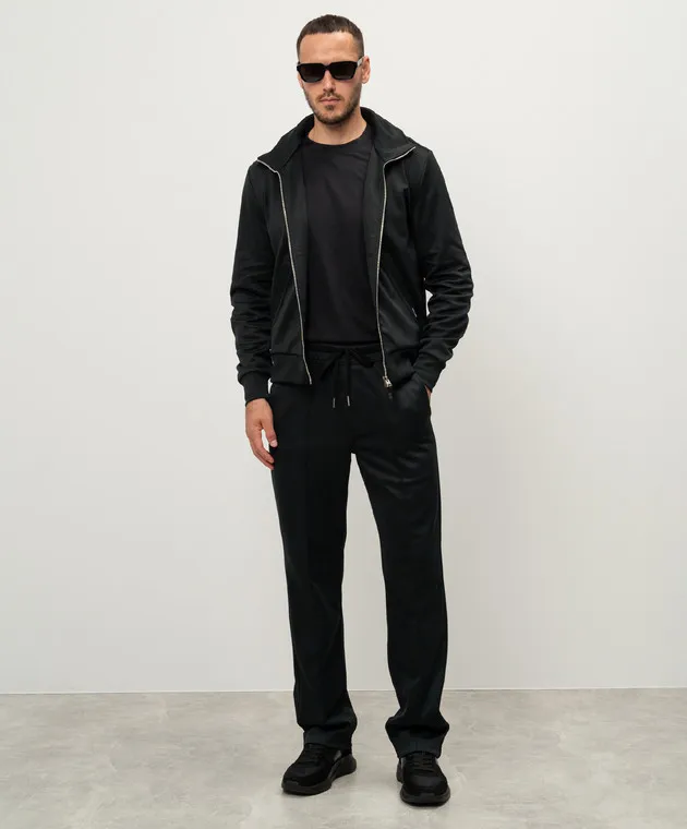 Tom Ford Black longsleeve with monogram logo embroidery