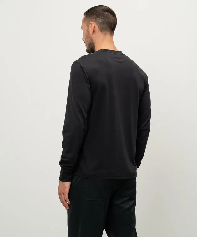 Tom Ford Black longsleeve with monogram logo embroidery