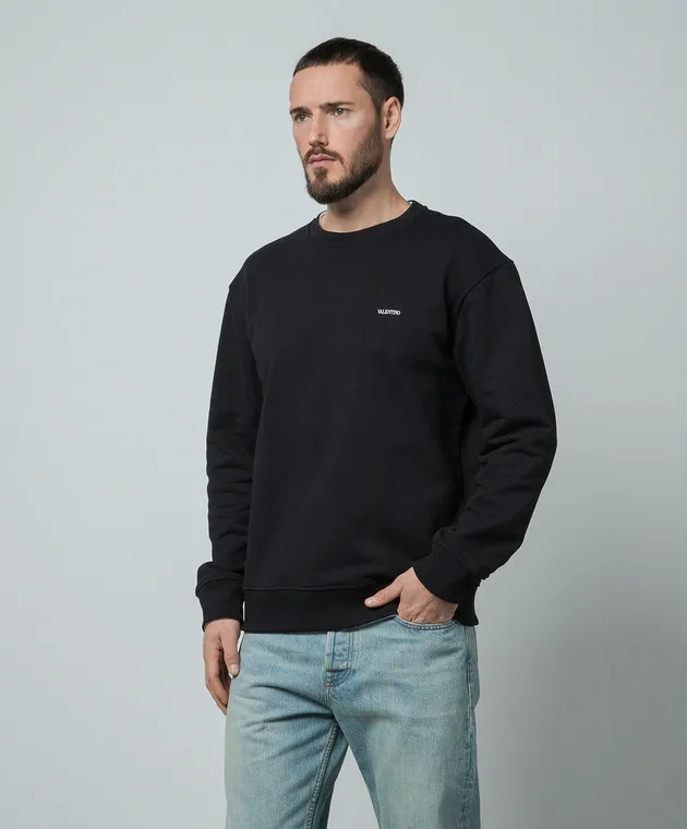 Valentino Black sweatshirt with contrasting logo print