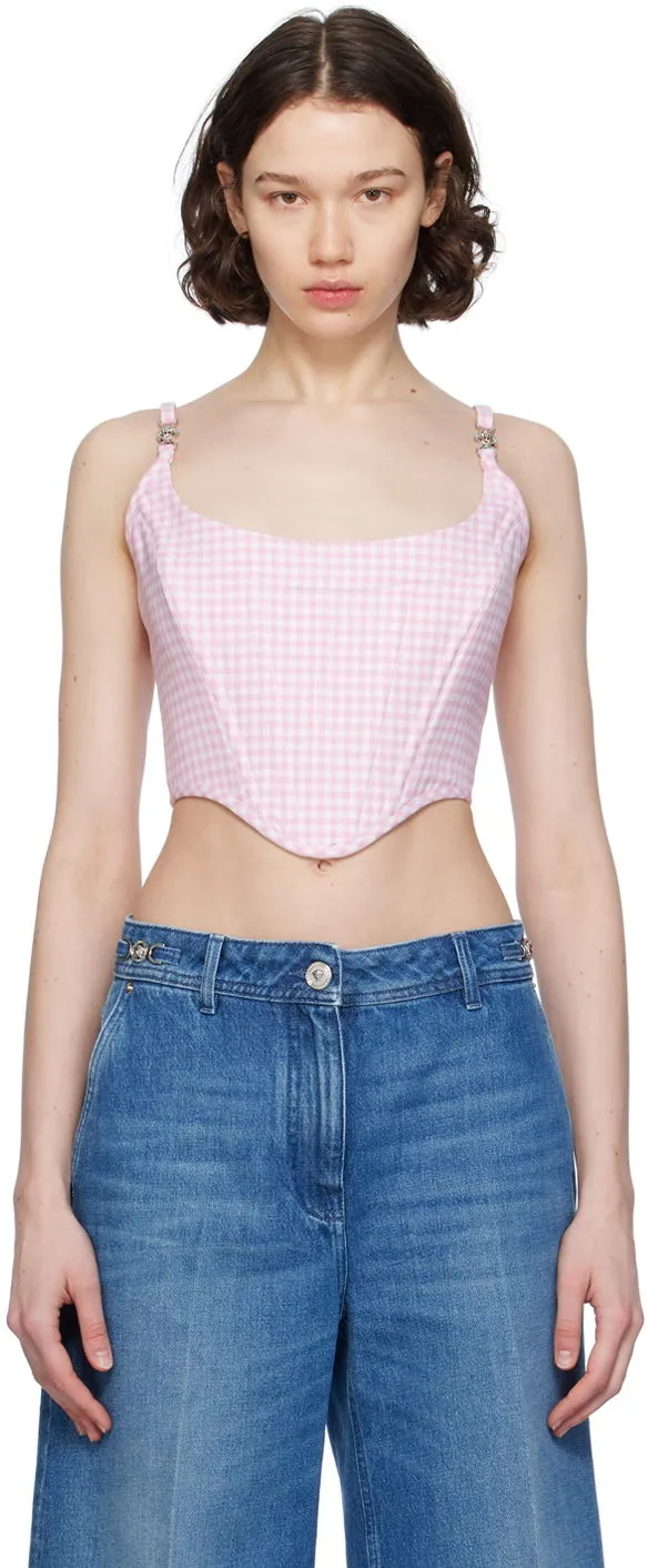 Versace Pink Contrasto Medusa '95 Tank Top
