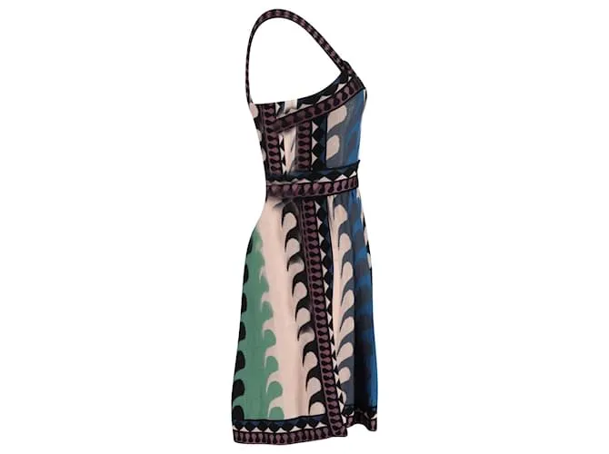 Vestido estampado con escote cuadrado Missoni en lana multicolor Impresión de pitón 